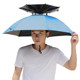 ໝວກ umbrella double layer windproof ແລະ rainproof ການຫາປາ head-mounted umbrella sun protection large overhead umbrella hat outdoor sunshade fishing