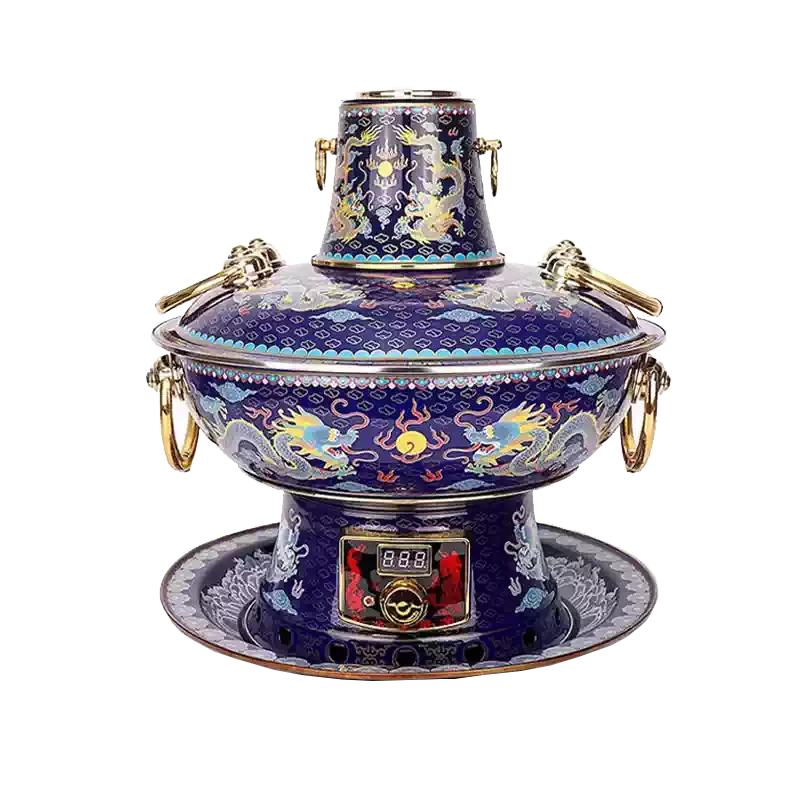 景泰蓝铜火锅电碳两用插电加厚老北京涮羊肉家用