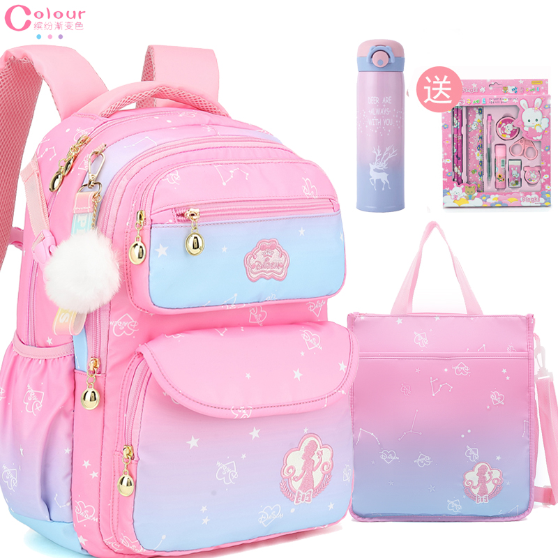 2021 new children elementary school children's schoolbags one 23-4 sixth grade princess minus double shoulder girl light water resistant