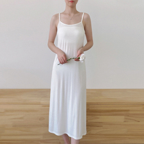 Pituitary hanging band Skirt Woman Summer Base Hitch-proof in pure colour Modale with a long lining dress with dress