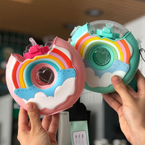 Girls  water cup Cute super cute drop-proof donuts Childrens water cup net red ins primary school student kettle kindergarten male