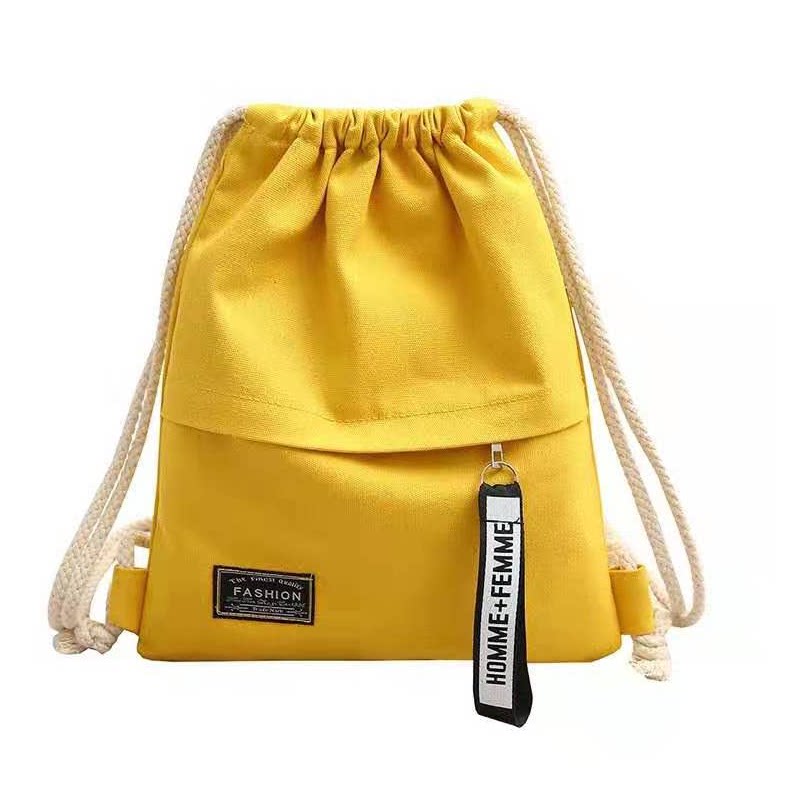 Bundle pocket drawstring back backpack male and female primary school students schoolbag light sports simple backpack cloth bag remedial school bag