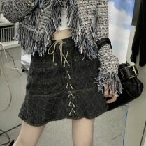 One forgot all empty human fish hot girl Please keep in step Treasure without bumping into special washed magogue strap denim short dress