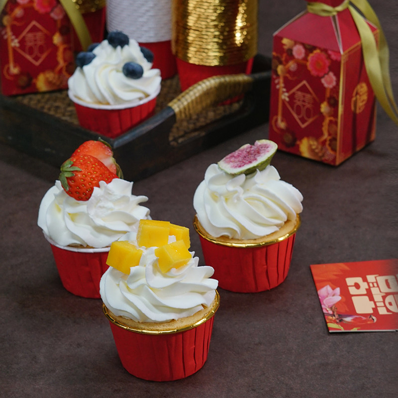Sweet Taster Mini Cake Cup Red Gold Wedding Wedding Wedding Wedding Banquet Mini Paper Toote Resistant Maven Cups-Taobao