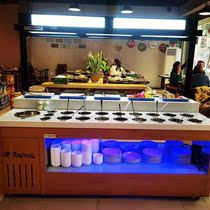 Hot pot restaurant self-service seasoning table commercial quartz stone refrigerated dipping table Mala hot small material table Haidilao sauce table