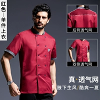 (Дышащая сетка) Красный топ - короткие рукава [tyl]