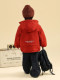 Boys' Autumn and Winter Fleece-Lined Jacket 2025 New Style Children's Red Windbreaker Stylish Boys' Thickened Warm Parka