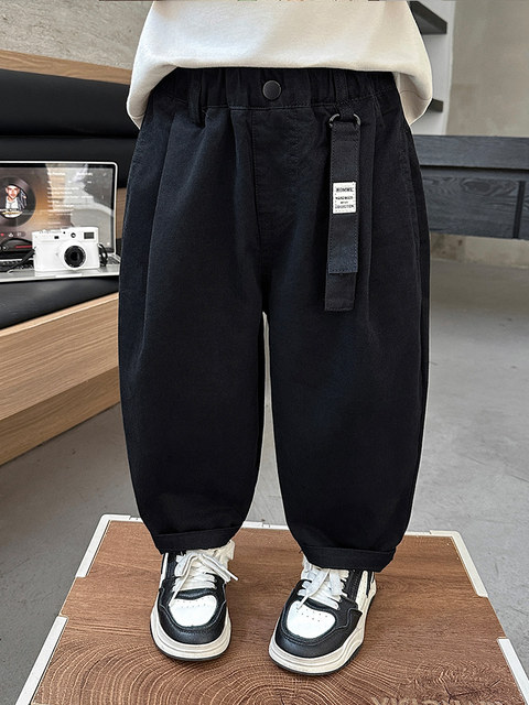 Boys' Pants for Spring and Autumn 2025, Stylish and Trendy Straight-Leg Pants for Baby Boys, Versatile Children's Autumn Casual Pants