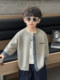 Boys' Spring and Autumn Knit Jacket 2026 New Versatile Top for Baby Boys Korean Style Spring Cardigan Sweater for Children