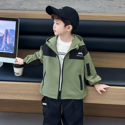 Boys' Outwear Spring and Autumn 2025 New arrival kids Hooded Charge Clothes Cool Handsome Little Boy's Autumn Clothes Windproof Clothes