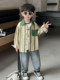 Boys' Long-Sleeved Shirts, Autumn 2025 New Style, Kidsren's Cardigan Shirts, Stylish Baby Spring and Autumn Striped Tops