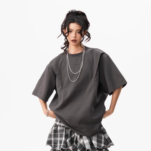 Летняя ретро футболка с коротким рукавом, в американском стиле, отрывной лист, круглый воротник