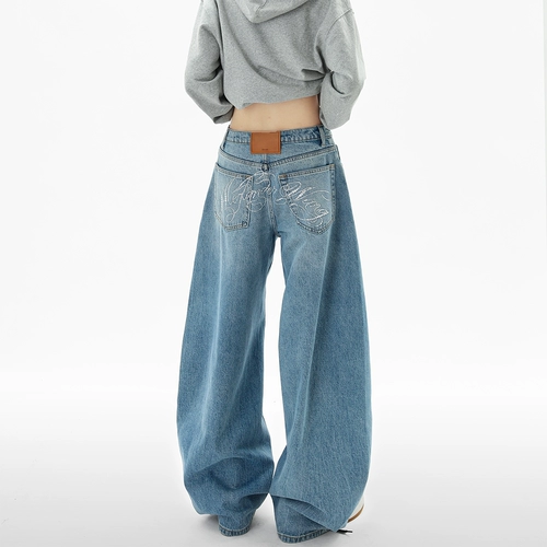 Джинсы, осенние штаны, свободный крой