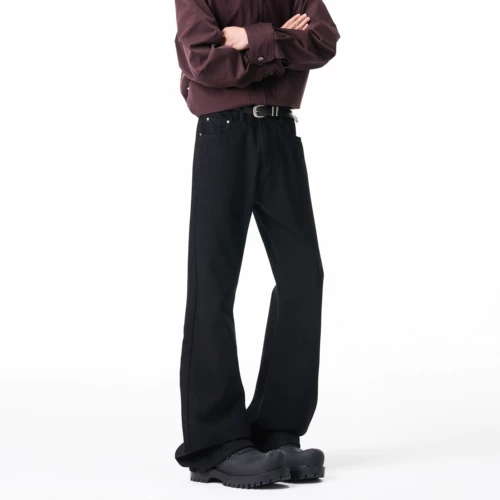 Черные джинсы Bootcut BWKA Paris для женщин и мужчин, весенние прямые брюки высокого класса с чистым кроем