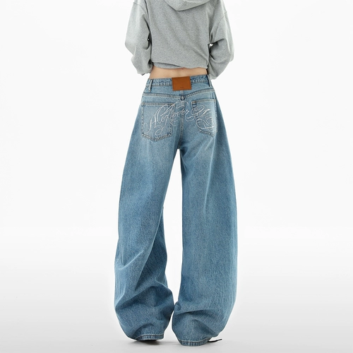 Джинсы, осенние штаны, свободный крой