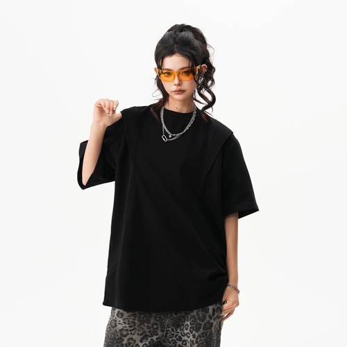 Летняя ретро футболка с коротким рукавом, в американском стиле, отрывной лист, круглый воротник