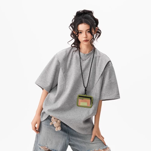 Летняя ретро футболка с коротким рукавом, в американском стиле, отрывной лист, круглый воротник