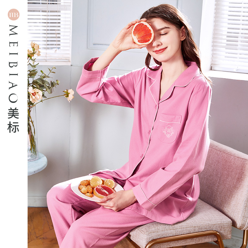 American long sleeve pure cotton pyjamas woman spring autumn extras princess wind Korean version sweet and beautiful All cotton quality Home Suits Suit Winter