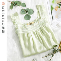 American standard silk pajamas female summer 100% mulberry silk sling nightdress silk sexy lace thin home Clothing Spring