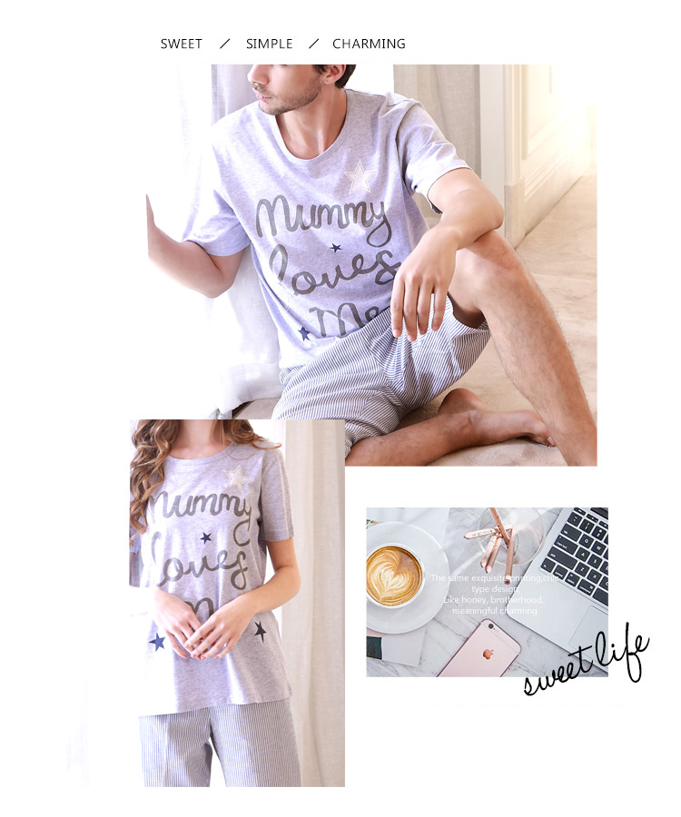 Bộ đồ ngủ cotton nam tiêu chuẩn cho nam và nữ mới có thể mặc thời trang phục vụ những người yêu thích sọc bông thời trang trung niên