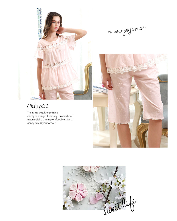 Tiêu chuẩn Mỹ 2018 xuân hè mới cho nữ bộ đồ ngủ cotton hai mảnh phù hợp với bông gợi cảm phục vụ nhà ngọt ngào quần áo nữ