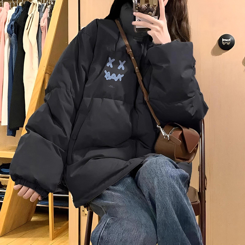 Casual Lazy Style Fashionable down Jacket for Women, Winter Short Cotton Coat for Petite Students, 2025 New Model, Black Casual Lazy Style Fashionable down Jacket for Women, Winter Short Cotton Coat for Petite Students, 2025 New Model, Black