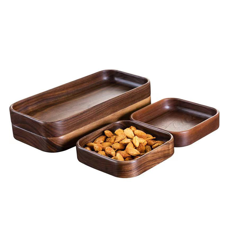 Yuwu life porch key solid wood storage tray food grade wood grain tray household dried fruit tray square ornaments