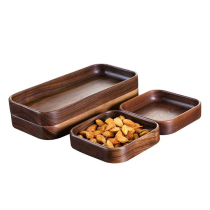 To Things Life Genguan Key Solid Wood Storage Tray Food Grade Wood Grain Trays Household Dry Fruit Pan Square Pendulum