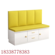 Card seat restaurant home solid wood sofa bench shopping mall locker soft package card seat small apartment sofa storage balcony cabinet