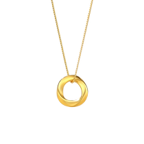 Gold Mobius Necklace for Women 9999 Pure Gold Pendant Birthday 520 Valentines Day Confession Gift for Girlfriend