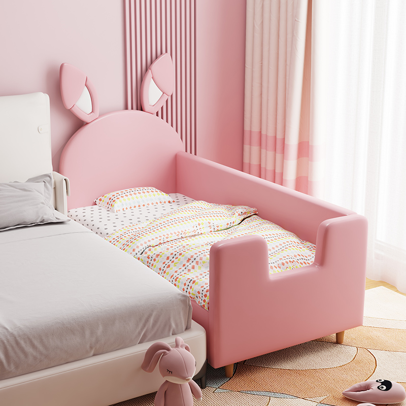 Stitching bed children's bed with guardrail small bed baby boy girl baby princess bedside bed big bed widening artifact