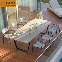 Outdoor tables and chairs combined outdoor courtyVilla Hotel Open-air Balcony Anti-corrosion Solid Wood Casual Furniture