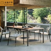 Outdoor table and chair garden villa outdoor open-air balcony vine chair combination open-air anti-corrosive solid wood furniture