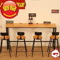 Home bar table commercial beverage shop bar table rectangular table personalized wear-resistant coffee shop long table Nordic