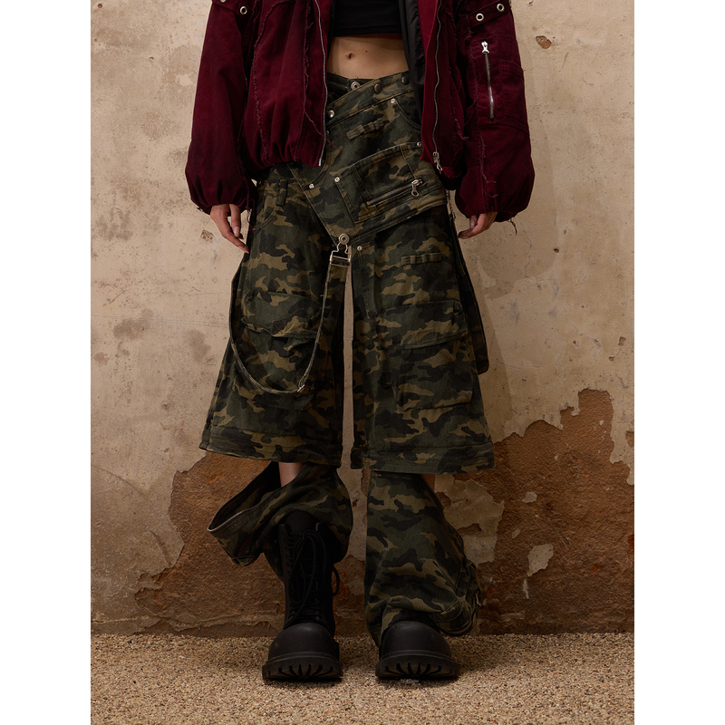Personsoul* Three-In-One Detachable Camouflage Overalls Threeinonecargo