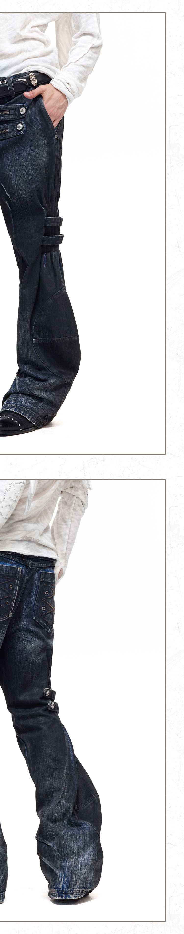 PERSONSOUL Arrowhead Zip Slim Jeans
