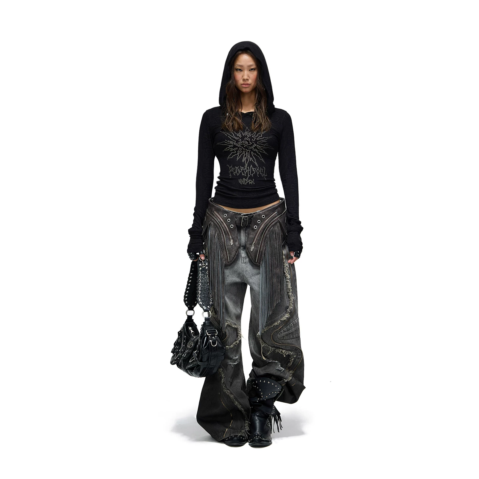 ПЕРСОНСОЛЬ * Текстурированная тотемная сетка худи slim base top Texture Vague Top