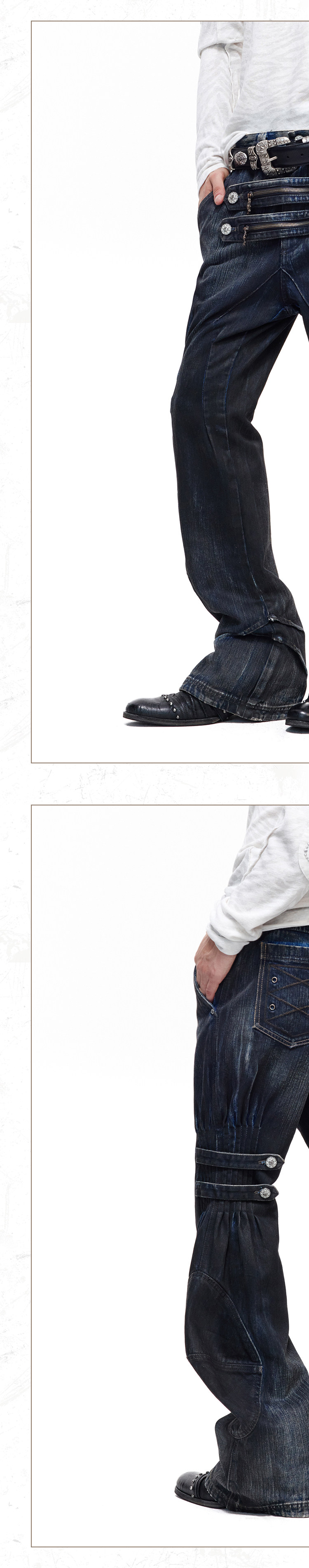 PERSONSOUL Arrowhead Zip Slim Jeans