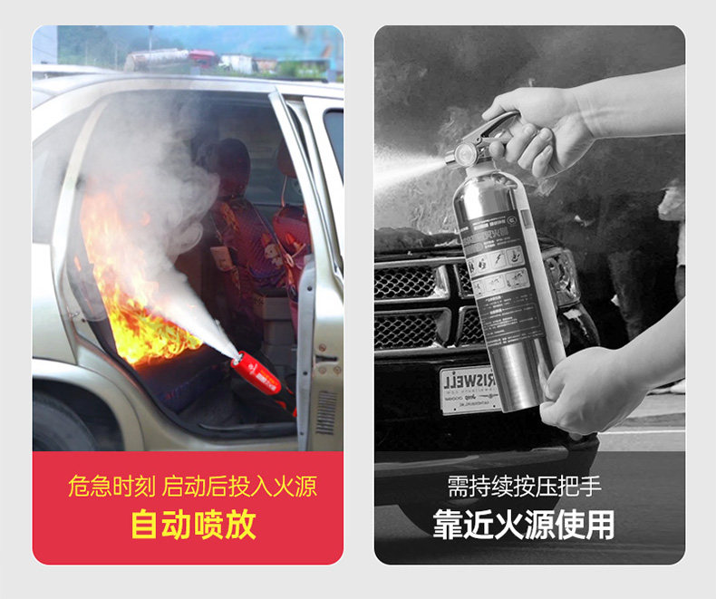 Handheld Car Fire Extinguisher Aerosol for Automobiles, Small Portable Fire Extinguishing Device for Private Vehicles and Home Use