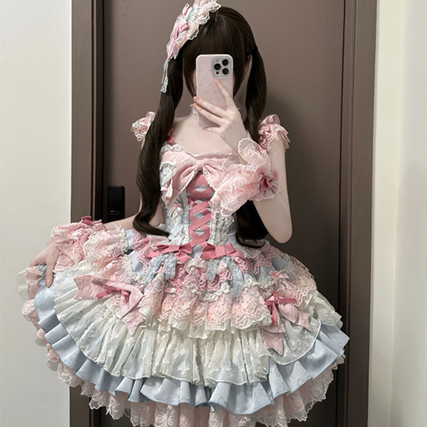 蓝粉洛丽塔裙少女感爆棚!公主风吊带连衣裙颜值拉满_lolita洛丽塔连衣裙_淘宝游戏网