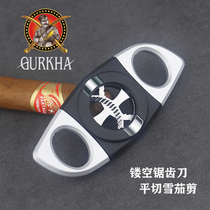 American Gurkha cigar cutter hollow wavy serrated knife large diameter cigar cutter sharp portable cigarette holder