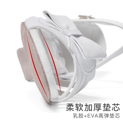 舞贝蕾 Белые детские танцующие туфли, белая обувь, мягкая подошва