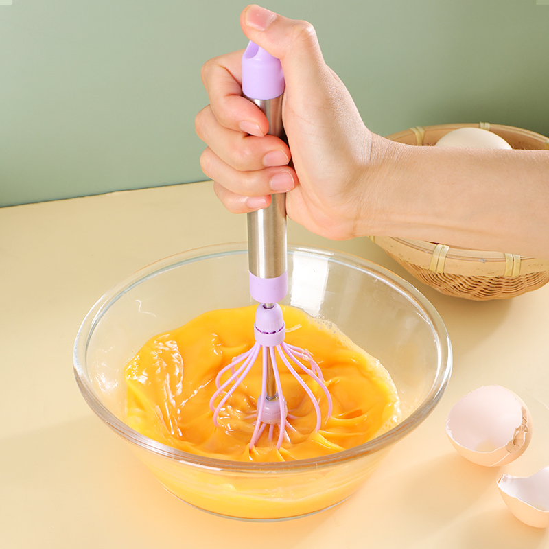 Semi-automatic egg beater manual adjustable egg milk foam machine home baking tool mixer press egg beater