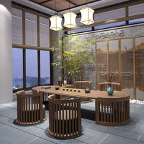 New Chinese tea table and chair combination solid wood Zen simple combination tea table Chinese tea table master  Design a tea table