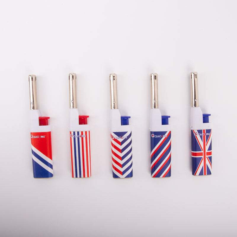 Factory wholesale open flame lighter extended lighter black pipe L lighter extended lighter