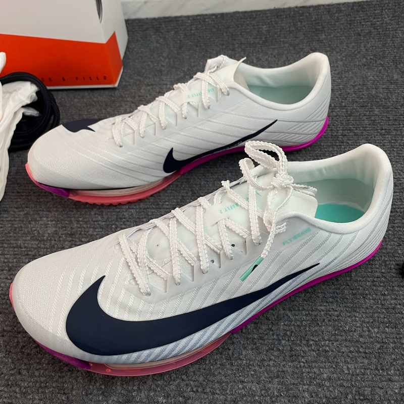 Nike Maxfly 2 Comfortable and Durable High School Physical Test Spiked Rebound Running Shoes Men's White Black Red Nike Maxfly 2 Comfortable and Durable High School Physical Test Spiked Rebound Running Shoes Men's White Black Red
