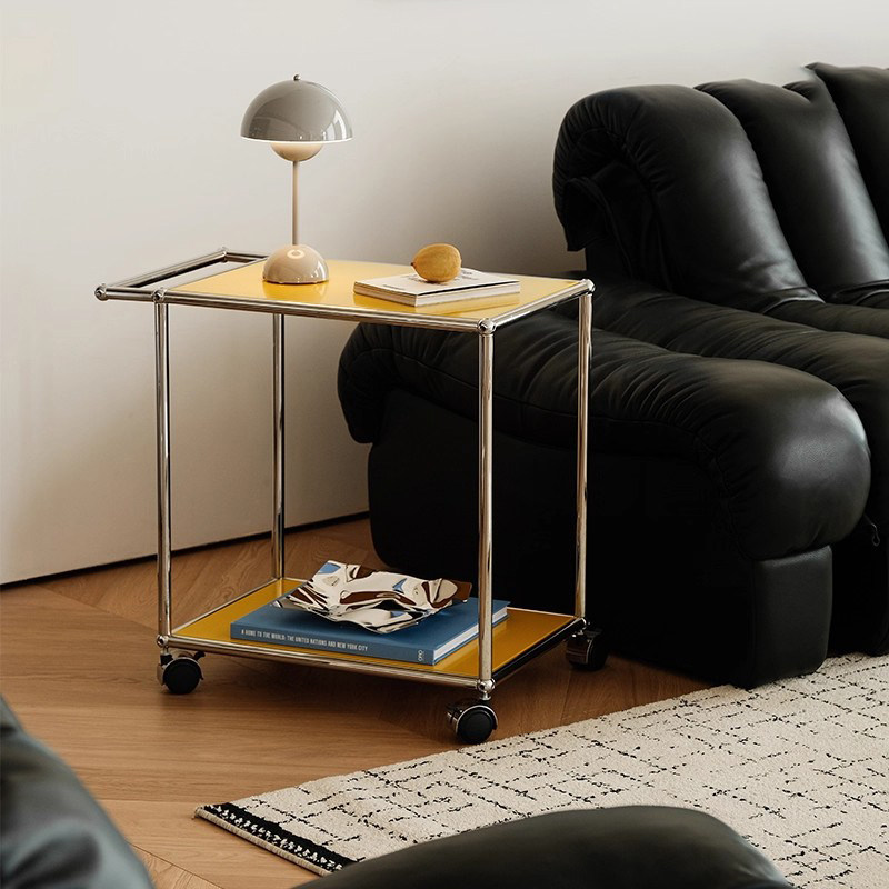中古不锈钢USM包豪斯沙发边几小户型模块茶几可移动小推车置物架
