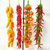 Simulation Chili Lengthened Vegetable String Fake Corn Fake Garlic Crop Model Farmhouse Le Hotel Kindergarten Decoration