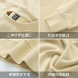 Хаки хлопковая цветная толстовка, базовый лонгслив для отдыха, оверсайз