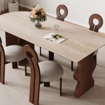 Oval solid wood conference table Nordic long table French island villa living room dining table and chairs small apartment dining table